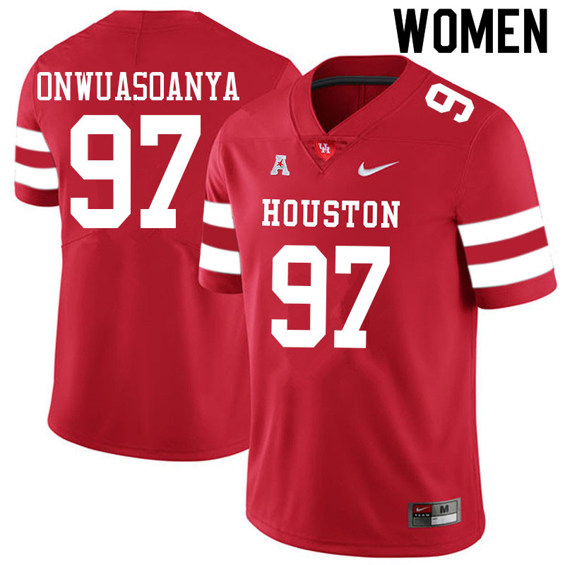 Women #97 Ike Onwuasoanya Houston Cougars College Football Jerseys Sale-Red - Click Image to Close